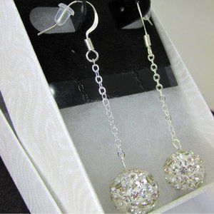 Elegant Sterling Silver Plated Rhinestone Drops